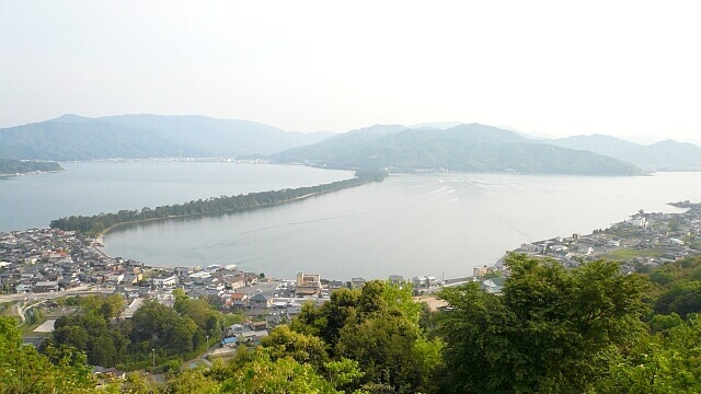 傘松公園から観た「斜め一文字」の名勝